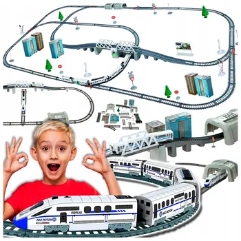 Vláček a vláčkodráha Elektrická vláčkodráha 914 cm Vlak Tunel Koleje Vláček XXL Zvedací most