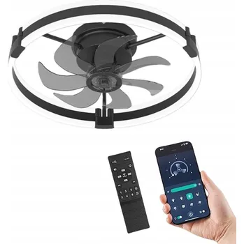 LUSTR STROPNÍ VENTILÁTOR LED VĚTRÁK 60W DÁLKOVÝ OVLADAČ + APLIKACE Stropní svítidlo