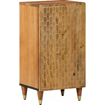 Komoda Boční skříňka z masivního mangového dřeva, ručně vyřezávaná, medově hnědá, 40x33 cm