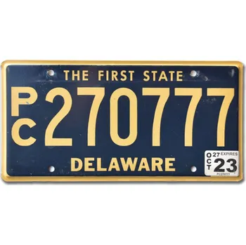 Plechová cedule Americká SPZ Delaware The First State Blue PC270777