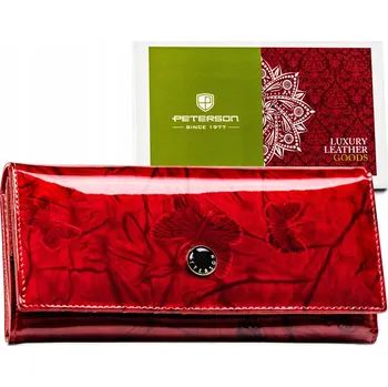 Peněženka Peterson peněženka z pravé kůže červená - dámská