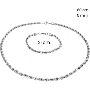 Souprava šperků Ocelový náhrdelník + náramek 24324860