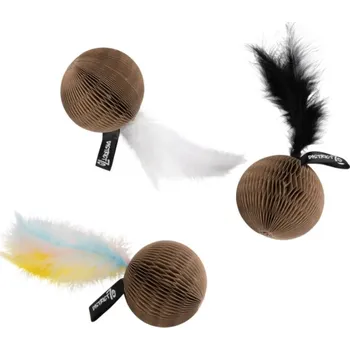 Hračka pro kočku District 70 Glory kartonový míček pro kočky MIX barev 7,5 cm