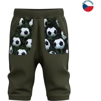 Chlapecké kraťasy ZÁHOŘÍ Rudel ZÁHOŘÍ Dětské bermudy - zelené fotbalové Velikost: 128