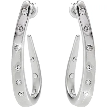 Módní doplněk JSB bijoux s.r.o. Náušnice puzety z bižuterní slitiny prohnutá kapka s krystaly Swarovski Crystal