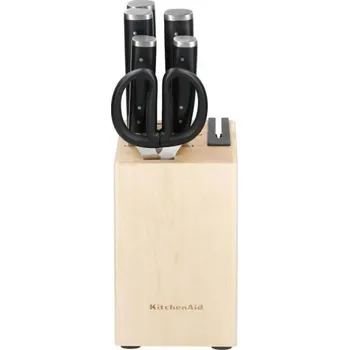 Kuchyňský nůž KitchenAid Gourmet sada nožů s březovým blokem 7 ks KO6PSTSNOBG