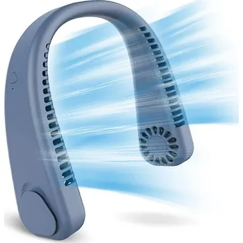 Domácí ventilátor Přenosný mini ventilátor na krk modrý Modrá