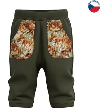 Chlapecké oblečení ZÁHOŘÍ Rudel ZÁHOŘÍ Dětské bermudy - zelené se srnečkami Velikost: 140