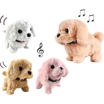 plyšák Interaktivní plyšový chodící a mluvící pejsek 18 cm Hnědá