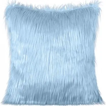 Povlak na polštářek Světle modrý dekorativní chlupatý povlak na polštář 55x55 cm