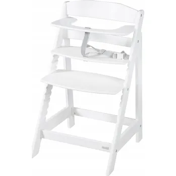 Jídelní židlička ROBA Dětská dřevěná jídelní židlička, nastavitelná, bílá