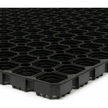 Rohožka FLOMAT Gumová venkovní vstupní rohož FLOMA Honeycomb - 40 x 80 x 2,2 cm