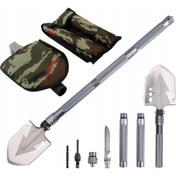 Skládací lopatka s multifunkčním nářadím 12v1 pro turistiku a survival