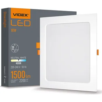 LED osvětlení LED panel čtvercový Videx 22,4 x 2,8 cm bílý
