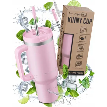 Termohrnek VESPERBOX Kinny Termohrnek Ocelový S Uchem A Brčkem 950ml