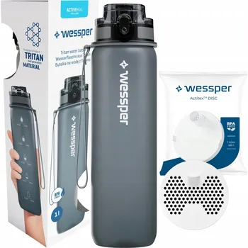 Láhev Filtrační láhev Wessper ActiveMax Tritan 1 l stříbrná/šedá