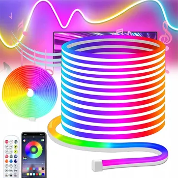 LED osvětlení 5m LED pásek s Bluetooth ovládáním, Dálkový Ovladač a napájecím adaptérem - 72 LED diod na metr