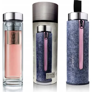 Termoska CREANO Termoska na čaj 400 ml Růžová s pouzdrem