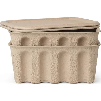 Úložný box Ferm Living Úložný box s víkem Paper Pulp Small - set 2 ks