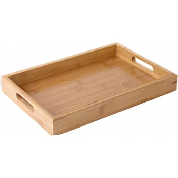 Bambusový tác s úchyty na snídani a čaj