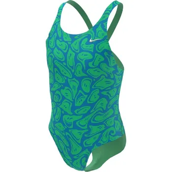 Dívčí plavky Dívčí plavky Nike Hydrastrong Multi Print Girls Electric Algae 116cm