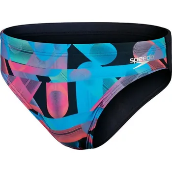Pánské plavky Speedo Allover Digital 7cm Brief True Navy/Siren Red S - UK32