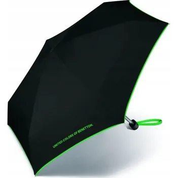 Deštník Malý kapesní deštník Benetton Ultra mini flat větruodolný černý