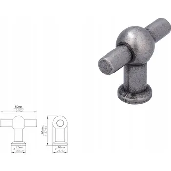 Nábytková úchytka SIRO 2011-50ZN28, vzhled cínu