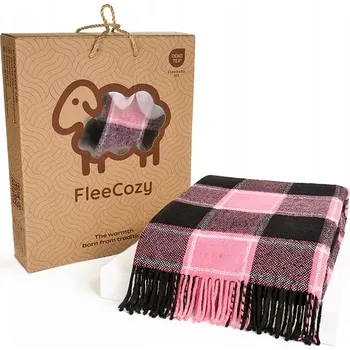 deka Útulná vlněná deka 140x200 cm s třásněmi - šachovnice, dárek pro rodinu