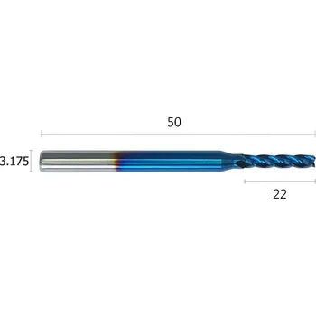 Fréza Čtyřbřitá gravírovací fréza "nano blue" Velikost: 3.175*22*50