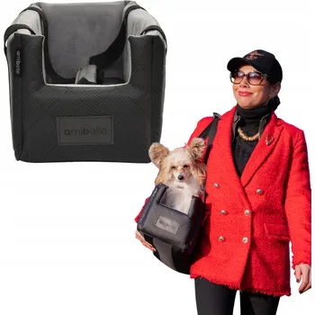Pelíšek pro psa Přepravní taška textilní Amibelle černá S 27 cm x 22 cm x 44 cm