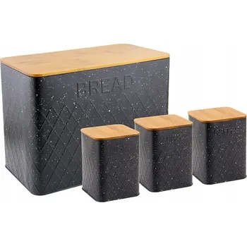 chlebník Chlebník + 3 dózy, černý