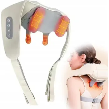 Masážní přístroj MASÁŽNÍ PŘÍSTROJ NA KRK, ŠÍJI A ZÁDA, S NAHŘÍVÁNÍM, SHIATSU, BEZDRÁTOVÝ, NA AKUMULÁTOR