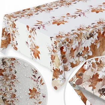 ubrus UBRUS PLAMOODOLNÝ 140X220 CM NA STŮL HLADKÝ MATNÝ SILNÝ DÝNĚ LIST PODZIM
