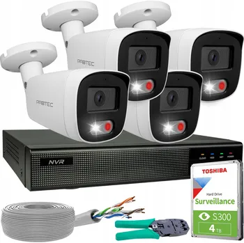 Bezpečnostní kamera Monitorovací sada 4 IP kamery 4K 8MP POE IR Mikrofon Detekce HDD 4TB