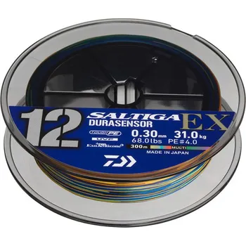 Daiwa Pletená Šnůra Saltiga Durasensor 12 Braid EX+Si3 Multi-Color 300m Délka: 300m, Nosnost: 12kg, Průměr: 0,14mm