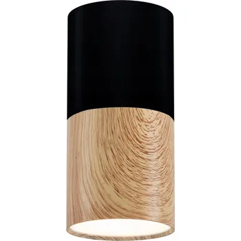 Stropní svítidlo TUBA 2282862, černé + dřevo, 1x15W GU10