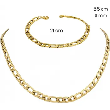 Souprava šperků Ocelový náhrdelník + náramek 24338003