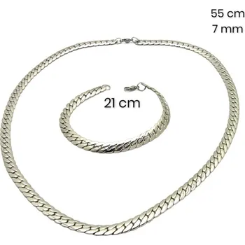 Souprava šperků Ocelový náhrdelník + náramek 23954400
