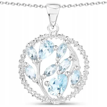 Přívěsek Přírodní Akvamarín Přívěsek Stříbro 925