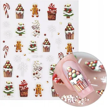 Samolepky Na Zdobení Nehtů Samolepící Vánoční Zimní SW0-42