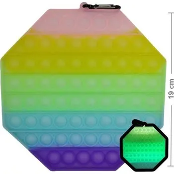 POP IT Pop it Antistresová hračka Osmiúhelník 19 cm Svítící ve tmě