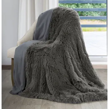 deka Tmavě šedá chlupatá deka Šířka: 200 cm | Délka: 220 cm