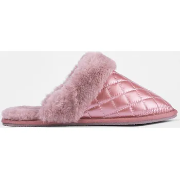 Dámské pantofle Weinbrenner prošívaná domácí obuv s textilním kožíškem růžové, vel. 40