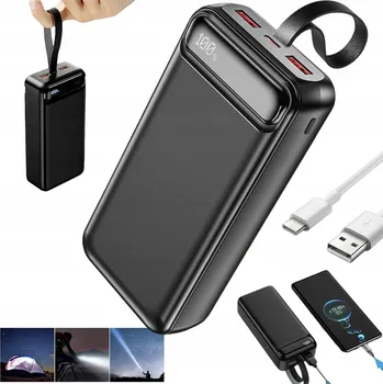 Powerbanka POWERBANKA 50000mAh PD TYP-C ČERNÁ - VELKÁ KAPACITA PRO CESTOVÁNÍ A KEMPOVÁNÍ