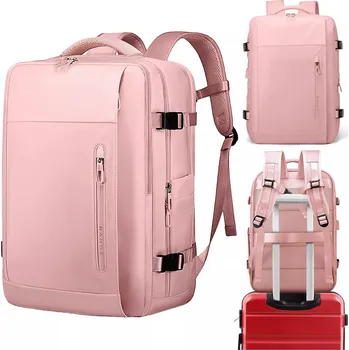 Městský batoh Cestovní Batoh Bange do letadla s USB, 20-40 l, růžový