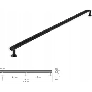 Nábytkové kování Nábytková úchytka VIEFE 0528 RILLE 992mm černá