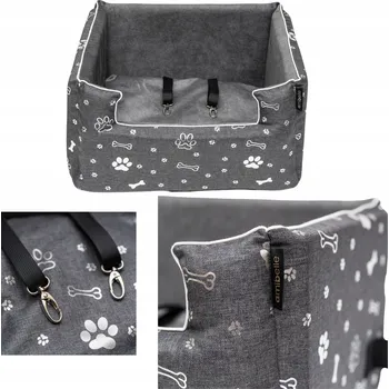 Pelíšek pro psa Autosedačka pro psa Emma, stříbrno-šedá, velikost M