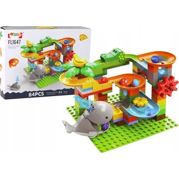 ostatní stavebnice Stavebnice Skluzavka pro kuličky Velryba 84 dílů