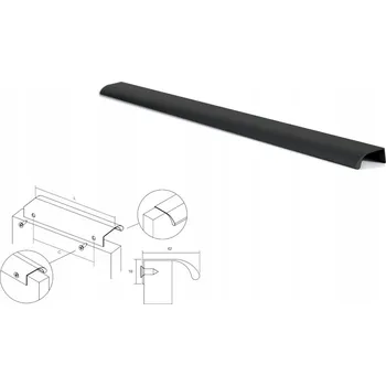 Nábytkové kování Nábytková úchytka hranová černá broušená VIEFE 544